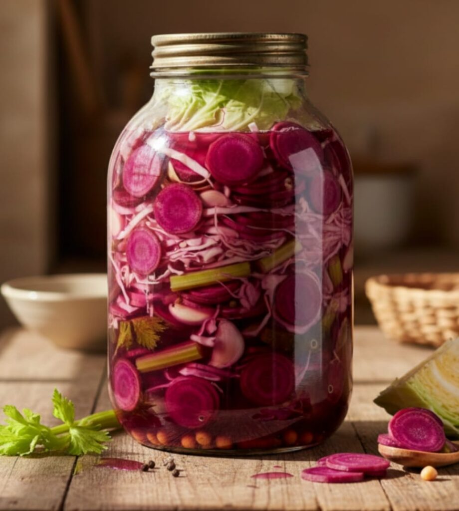 Mor Havuçlu Beyaz Lahana Turşusu Tarifi