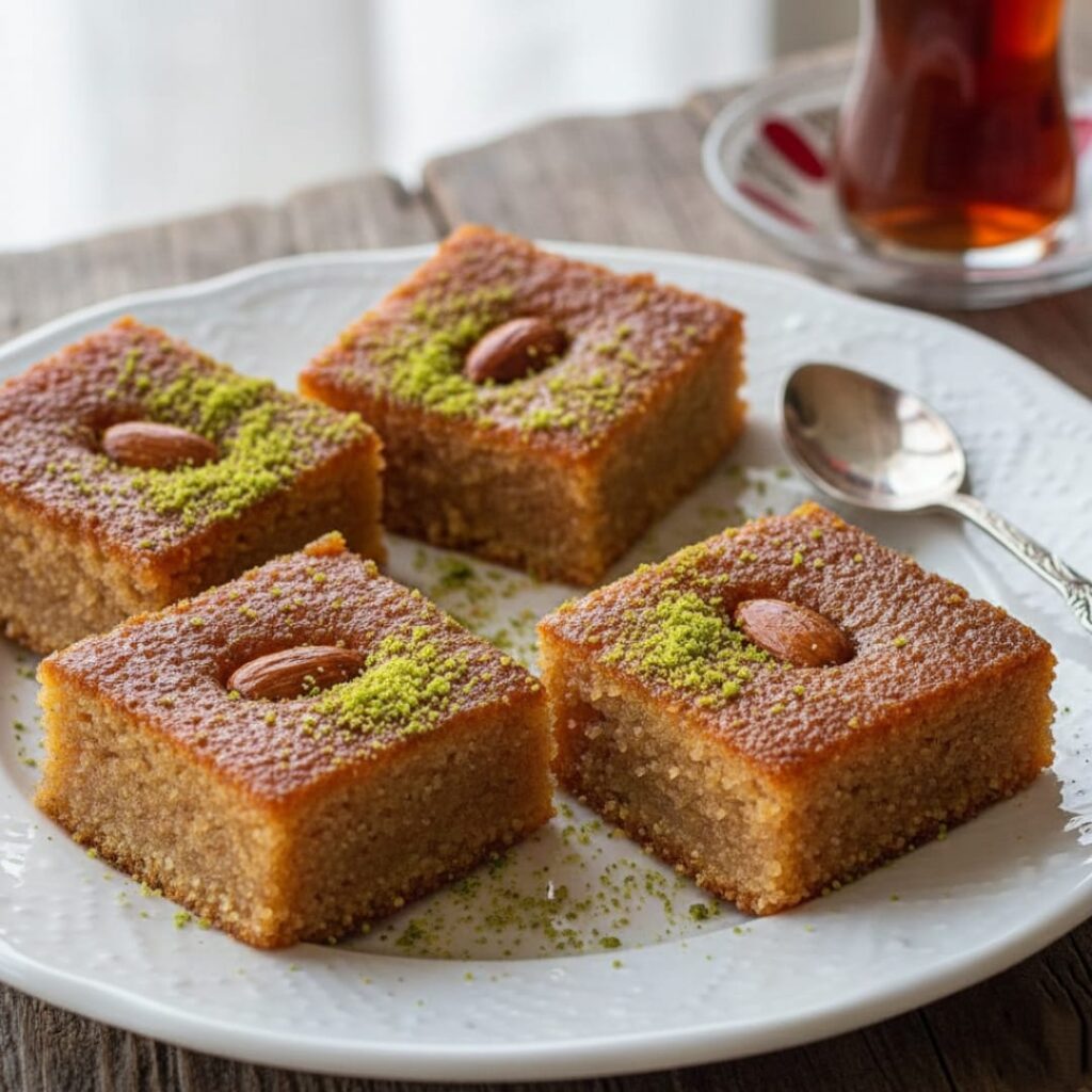 Kavrulmuş İrmikli Şambali Tatlısı Tarifi