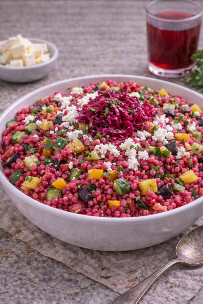 Şalgam Suyuyla Pişen Gurme Kuskus Salatası Tarifi