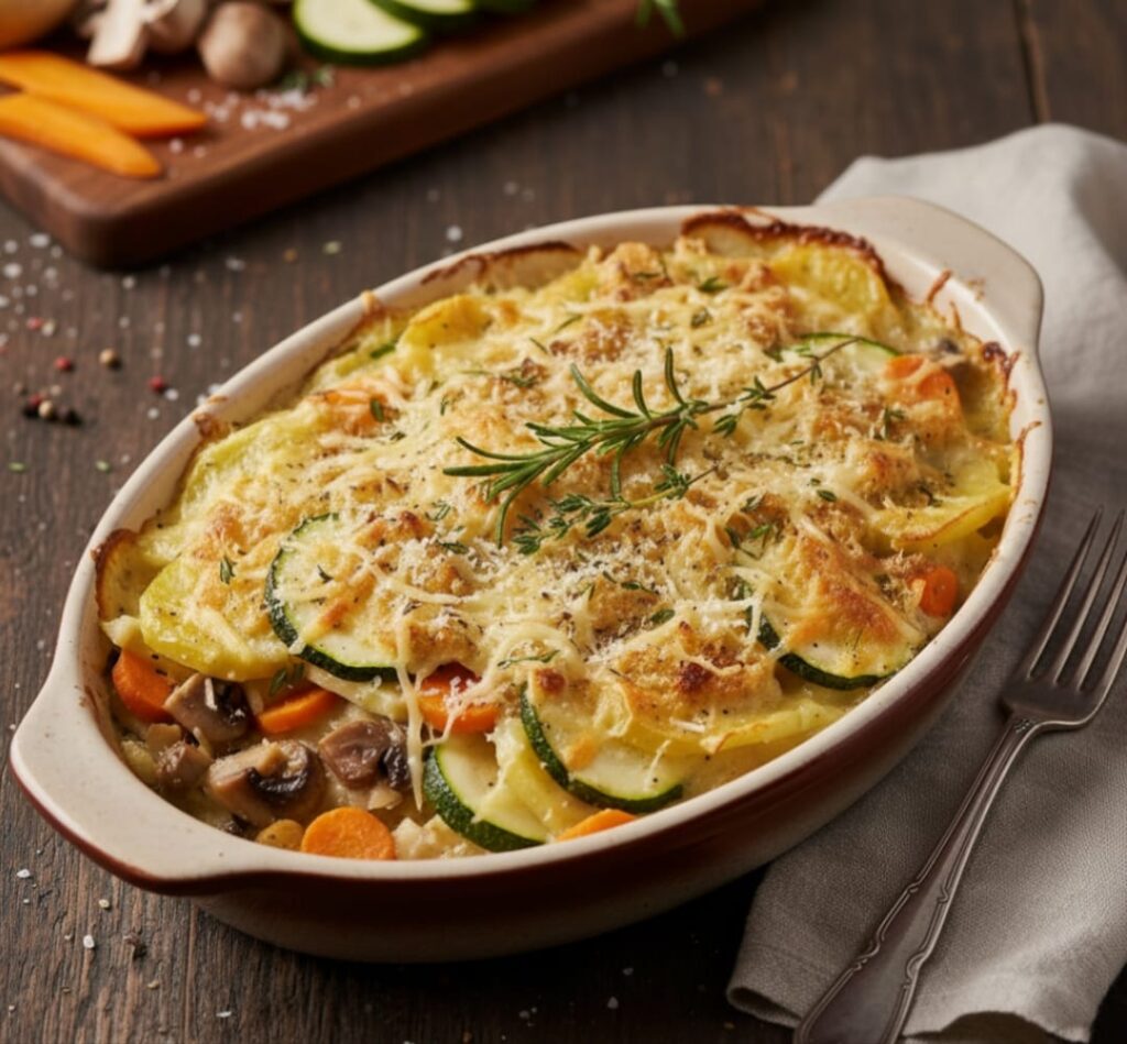 Fırında Sebzeli Mantarlı Graten Tarifi