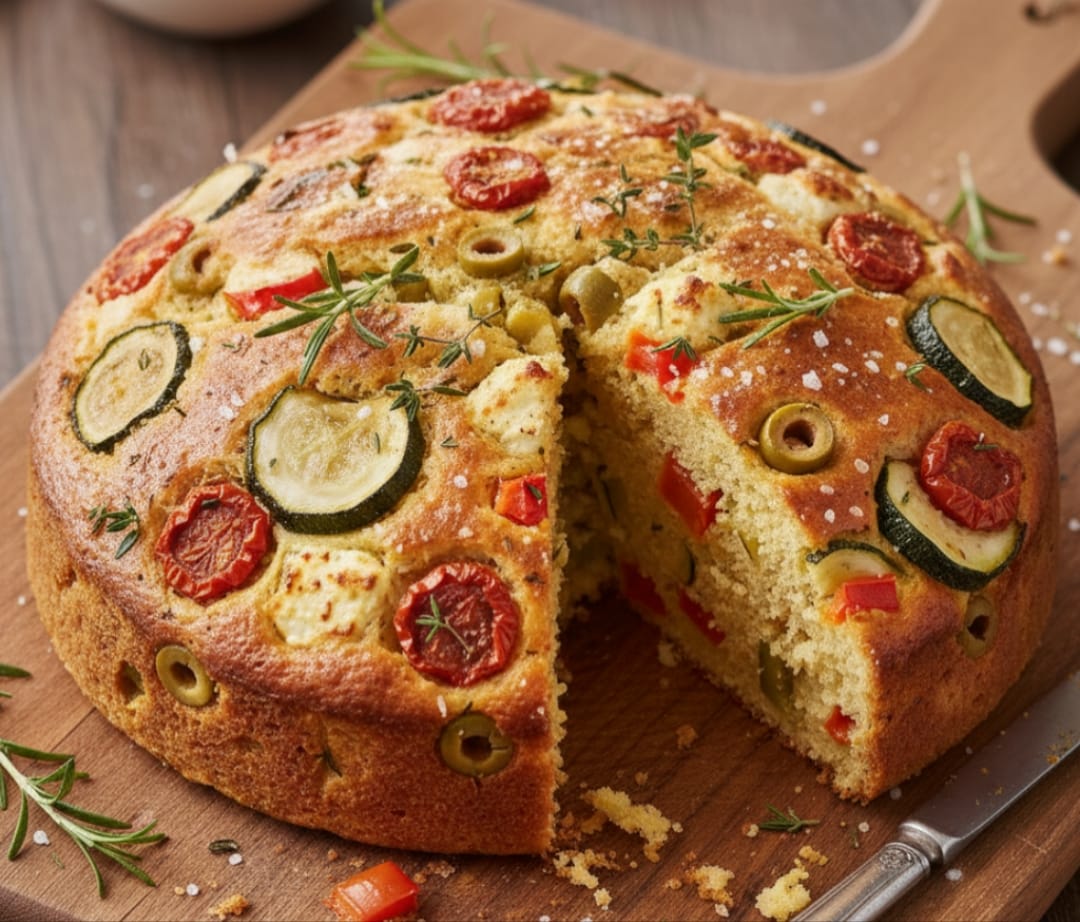 Zeytinli, Biberli ve Kabaklı Tuzlu Kek Tarifi