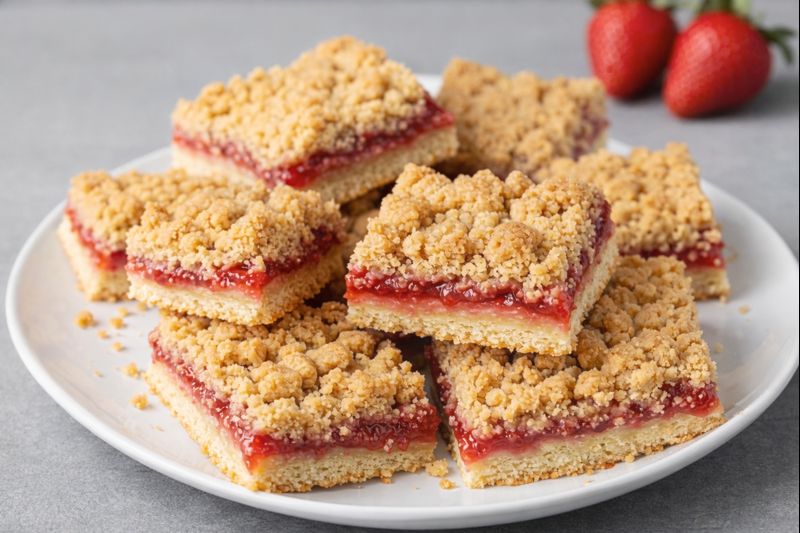 Çilekli Kırıntılı Bar Tarifi